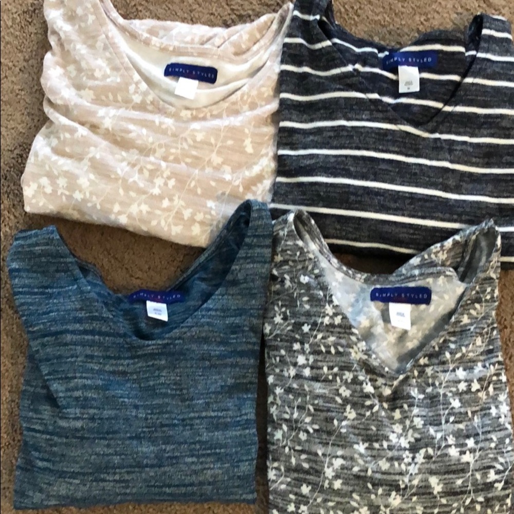 4 women tops size XL simply styled